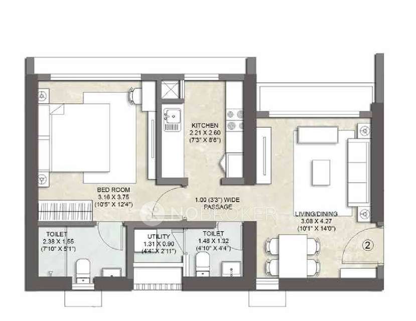 1 BHK Flat In Kalpataru Eternia Starlight For Sale  In Navjeevan Hospital, Dhokali, Thane West, Thane, Maharashtra, India
