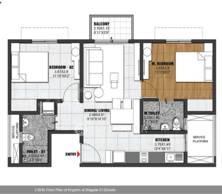 2 BHK Flat In Brigade El Dorado For Sale  In Huvinayakanahalli