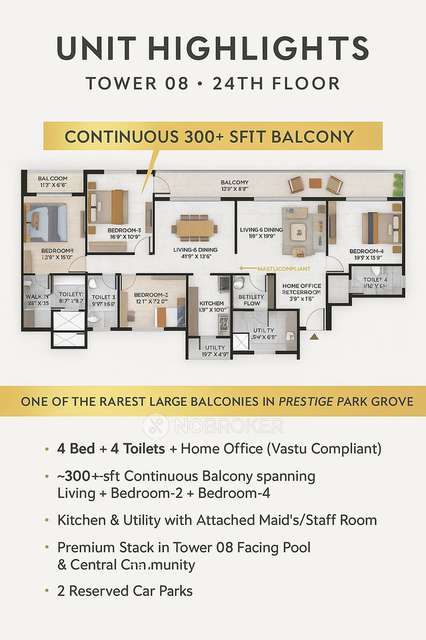 4+ BHK Flat In Prestige Park Grove, Seegahalli For Sale  In Seegahalli