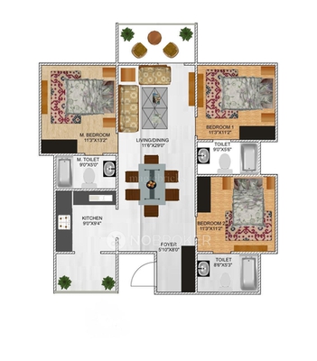 3 BHK Flat In Vigneshwara Cedar Woods For Sale  In Kothanur