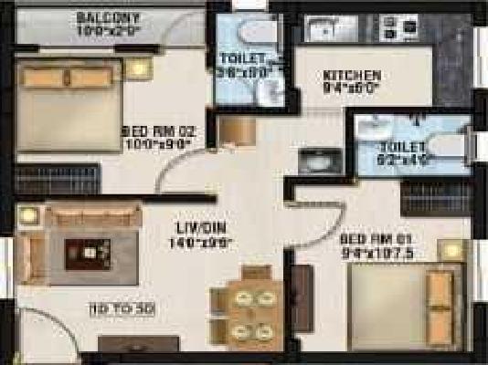 2 BHK Flat In Sri Emerald For Sale  In Kodungaiyur