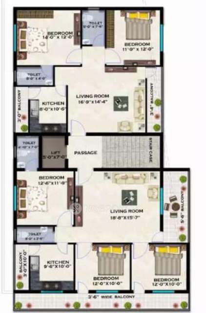 3 BHK Flat In Taabir Signature  For Sale  In Saidabad Colony, Saidabad