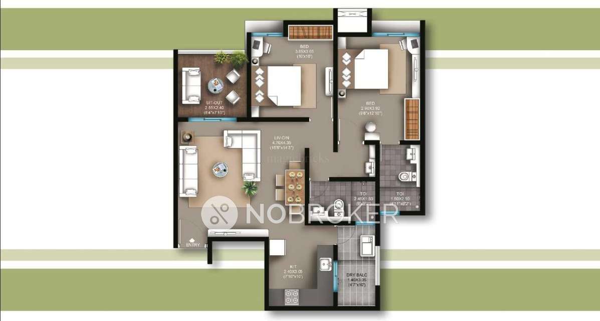 2 BHK Flat In Prestige Gold for Rent  In Keshav Nagar