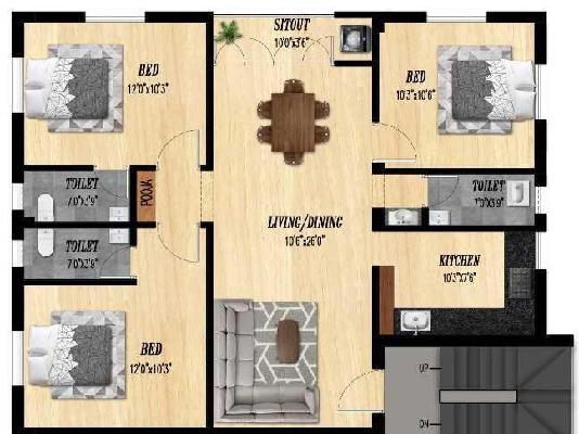 3 BHK Flat In Sri Krishna Sankalp For Sale  In Mugalivakkam