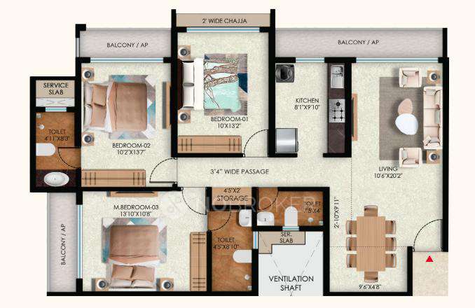 3 BHK Flat In Superb Yogakshema Residency For Sale  In Panvel