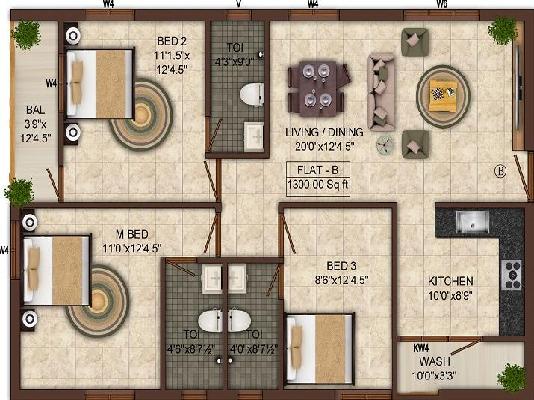 3 BHK Flat In India Sai Anbagam For Sale  In Nolambur