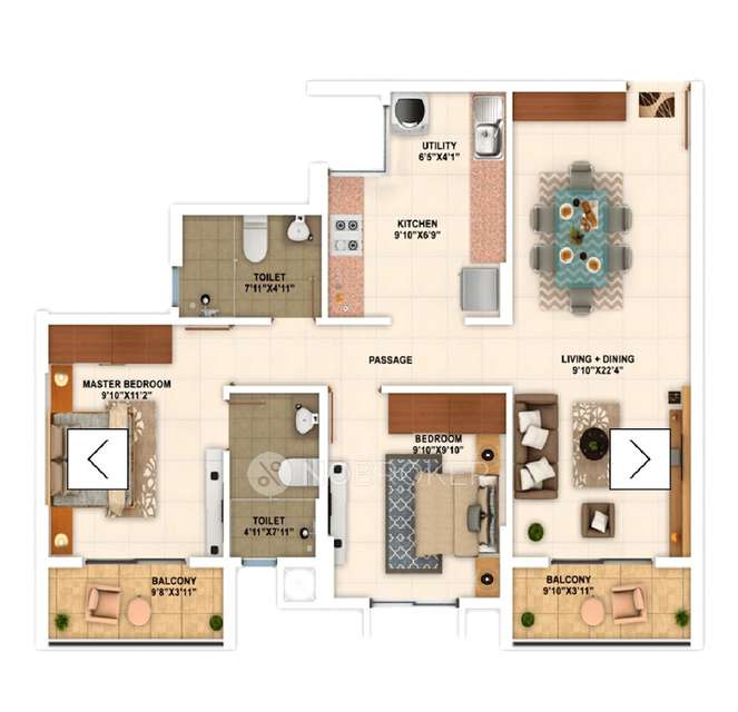 2 BHK Flat In Sattva Park Cubix for Rent  In Devanahalli