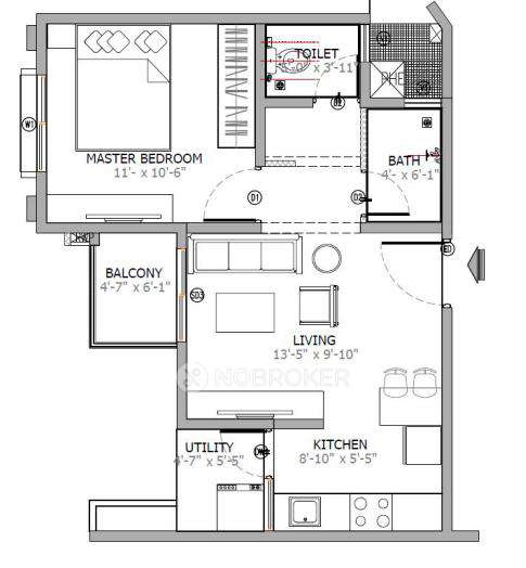 1 BHK Flat In Ramky Lumina For Sale  In Hosa Road, Parappana Agrahara