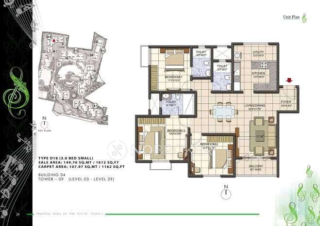 3 BHK Flat In Prestige Song Of The South For Sale  In Yelenahalli