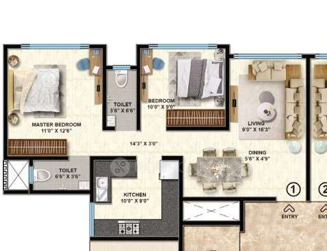 2 BHK Flat In Shantee Flamingo Residency For Sale  In Gokul Angan Marg, Near Surya Gardens, Krishna Twp, Vasai West, Vasai-virar, Tarkhad, Maharashtra 401202