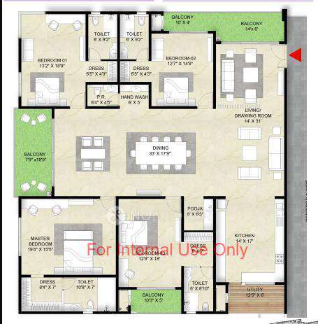 4 BHK Flat In Mahaveer Crystal Garden For Sale  In Mehdipatnam
