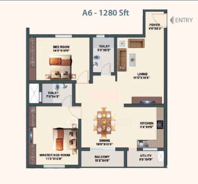 2 BHK Flat In Aditi Eloquent Apartment for Rent  In Ramamurthy Nagar