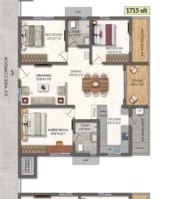 3 BHK Flat In Lansum El Palacio, Puppalaguda For Sale  In Puppalaguda