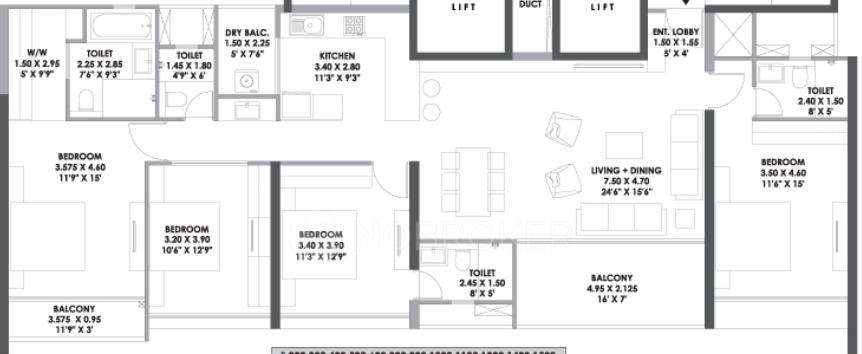 4 BHK Flat In Mantra Meridian For Sale  In Balewadi