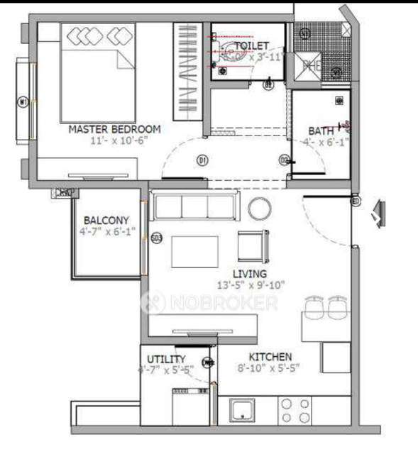 1 BHK Flat In Ramky Lumina, Hosa Road For Sale  In Hosa Road