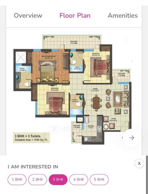 3 BHK Flat In Express Park View 2 for Rent  In Iitl Nimbus - Express Parkview - 2