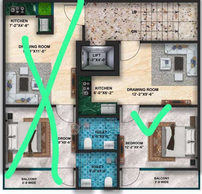 1 BHK Flat In Standalone Building  For Sale  In Rajpur Khurd Extension