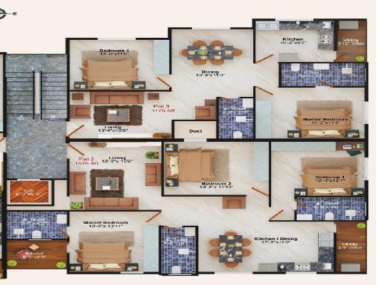 3 BHK Flat In Brundavan For Sale  In Katedan