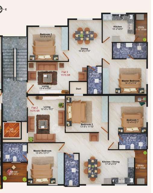 3 BHK Flat In Brundavan For Sale  In Katedan