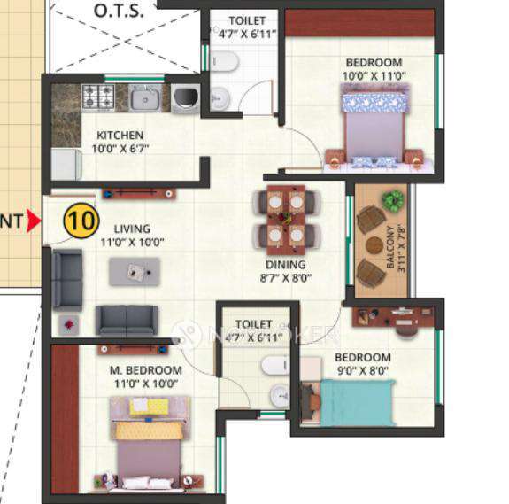 3 BHK Flat In Sattva Aeropolis For Sale  In Devanahalli