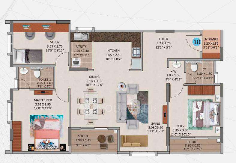 3 BHK Flat In Oceanus White Meadows For Sale  In Gottigere