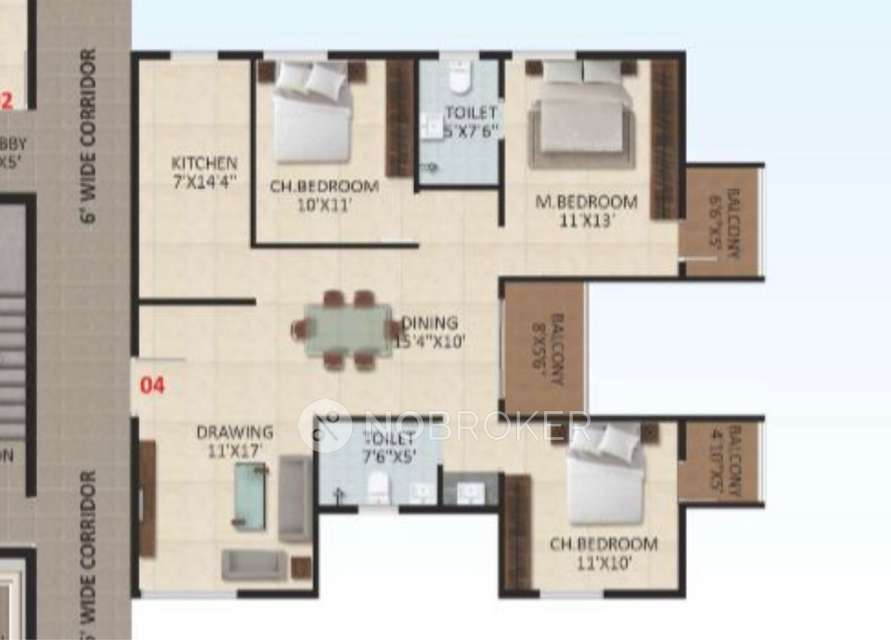 3 BHK Flat In Sm Art Apartments, Sm Art Apartments For Sale  In Sm Art Apartment