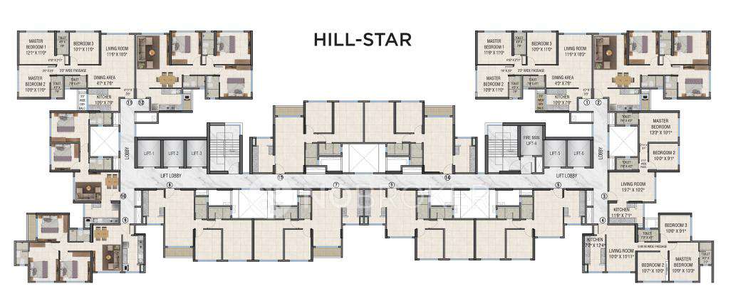 3 BHK Flat In Damji Shamji Passcode Wishtara For Sale  In  Thane West