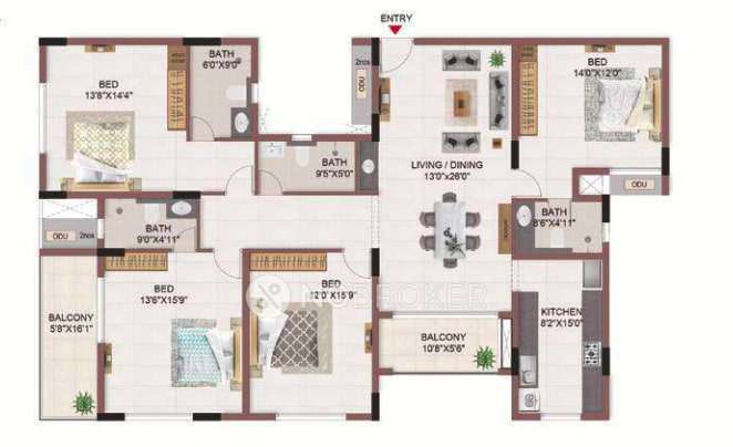 4 BHK Flat In Casagrand Flagship For Sale  In Pallikaranai