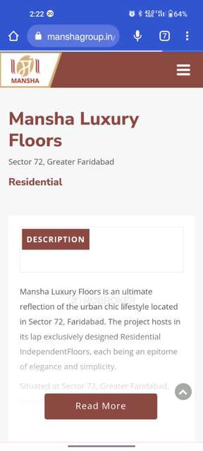 3 BHK Flat In Mansha Luxury Floors For Sale  In Sector 73