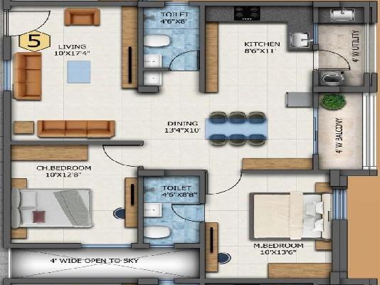 3 BHK Flat In Jv Paradise For Sale  In Choodasandra