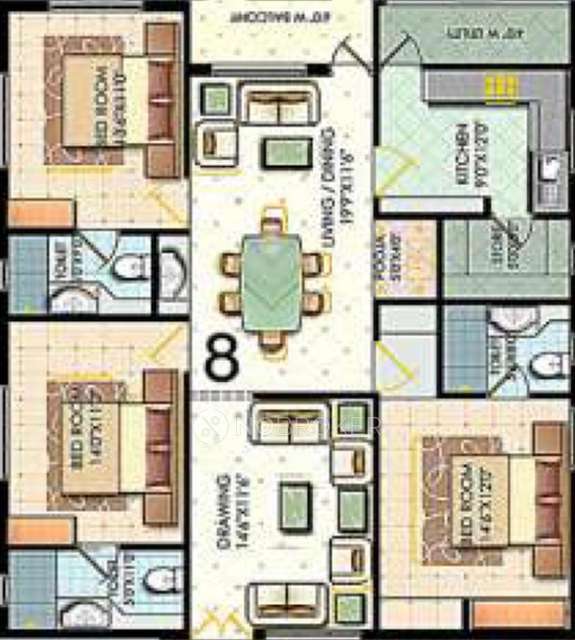 3 BHK Flat In Adhithya Eden Park For Sale  In Nallagandla