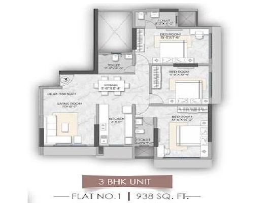 3 BHK Flat In Hirani Dollars Avenue For Sale  In Borivali West