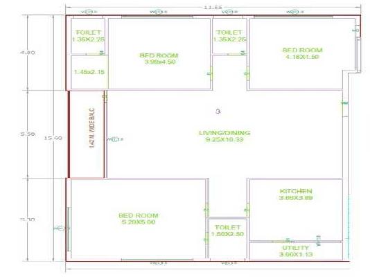 3 BHK Flat In Sipil Suryodaya Abode For Sale  In Kothaguda