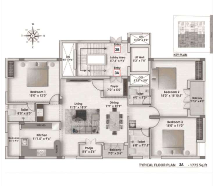 3 BHK Flat In Aanirudh Anjaneya For Sale  In Ashok Nagar