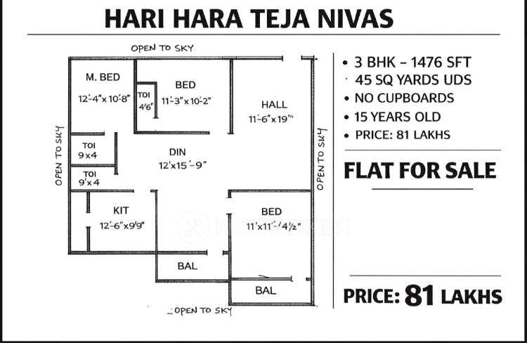 3 BHK Flat In Hari Hara Nivas For Sale  In Attapur