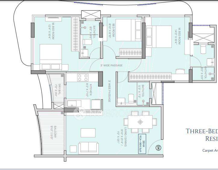 3 BHK Flat In Mittal 71 P For Sale  In Borivali East