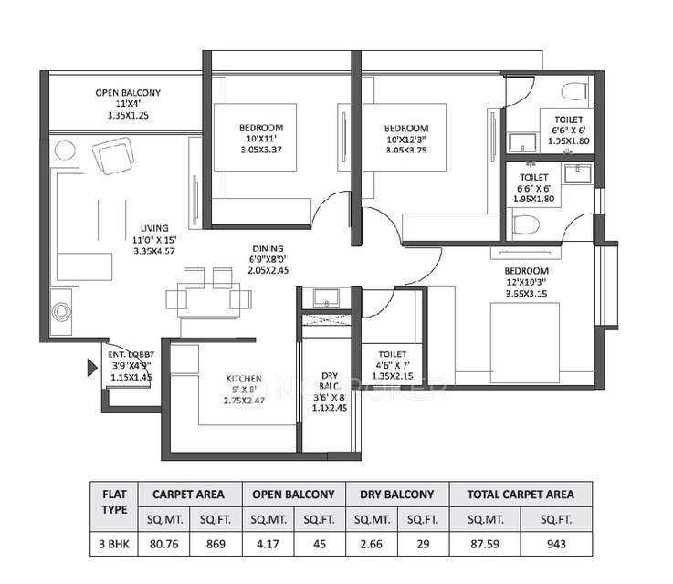 3 BHK Flat In Mantra Mesmer, Mundhwa for Rent  In Mundhwa