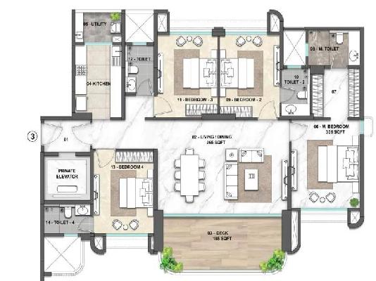 4 BHK Flat In Lodha Hanging Gardens For Sale  In Thane