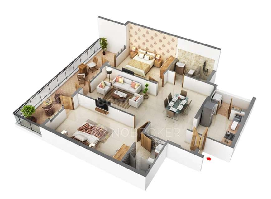 2 BHK Flat In Elegant Springdale for Rent  In Elegant Springdale