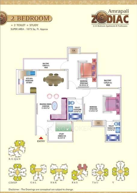 2 BHK Flat In Amrapali Zodiac For Sale  In Sector 120 Noida