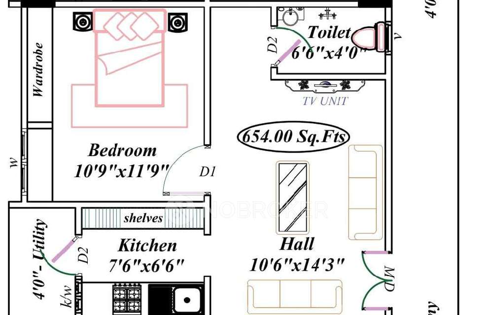 1 BHK Flat In Mj Square Apartment For Sale  In Hafeezpet