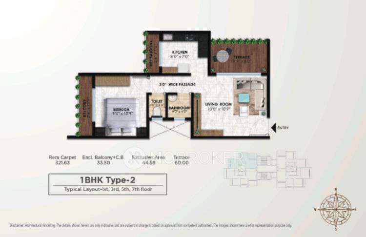 1 BHK Flat In Impressions Pannash for Rent  In Dombivli East