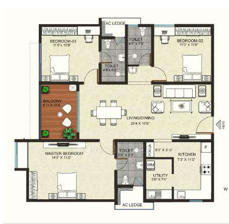 3 BHK Flat In Urbanrise Whispers Of Sky For Sale near Thoraipakkam