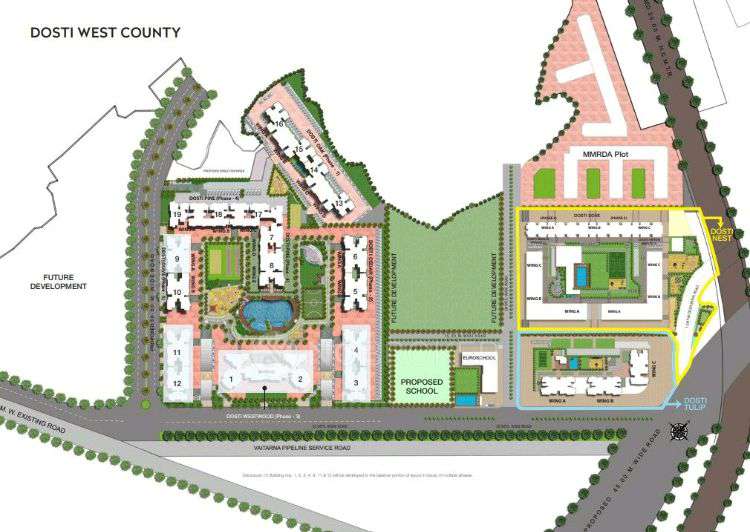 2 BHK Flat In Dosti Pine For Sale  In 6xgw+hcf, Kolshet Industrial Area, Thane West, Thane, Maharashtra 400608, India