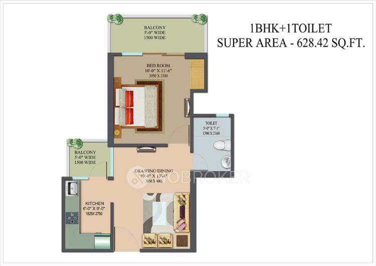 1 BHK Flat In Nilaya Greens for Rent  In Raj Nagar Extension