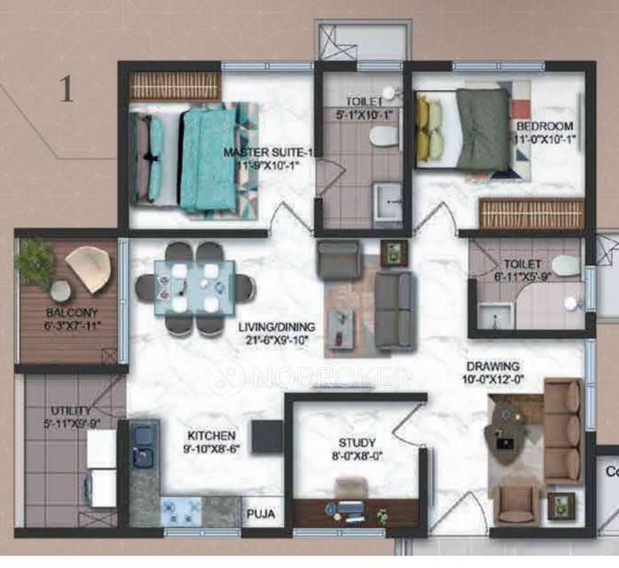 3 BHK Flat In Candeur Crescent For Sale  In Lingampally