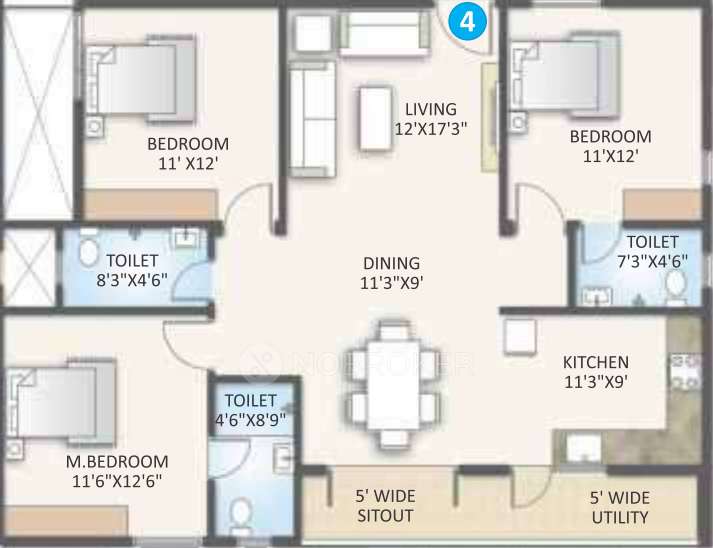 3 BHK Flat In R-sun Clover Apartment For Sale  In Doddakannelli Road