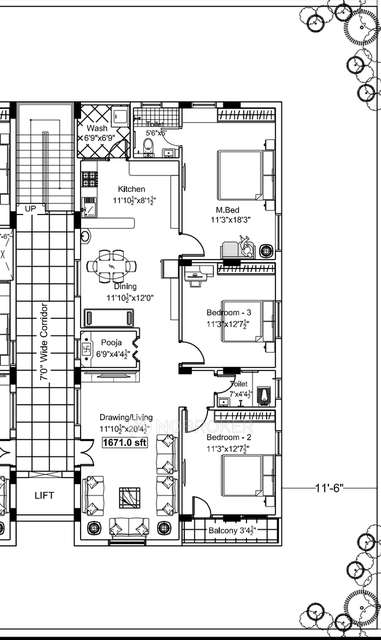 3 BHK Flat In Swarna Nilayam, Kanchan Bagh For Sale  In Kanchan Bagh