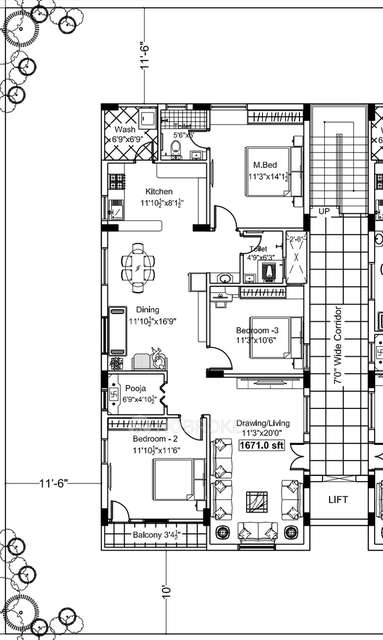 3 BHK Flat In Swarna Nilayam, Kanchan Bagh For Sale  In Kanchan Bagh