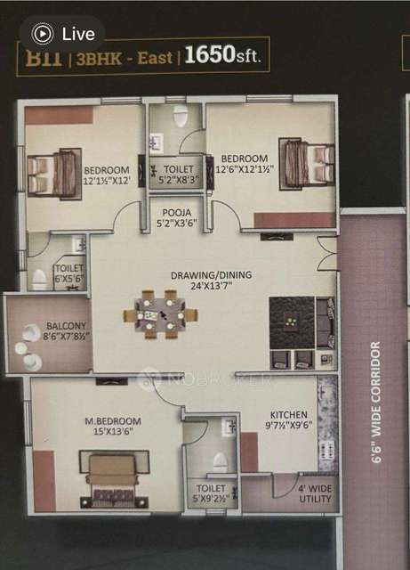 3 BHK Flat In Saanvee Civitas for Rent  In Sanath Nagar